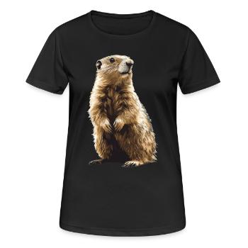 Marmottes Marmotte - T-shirt respirant Femme - noir - Devant - AI Model Female 172 light (172cm)