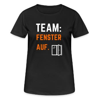 Fenster Auf Fraktion - Frauen T-Shirt atmungsaktiv - Schwarz - Vorne - AI Model Female 172 light (172cm)