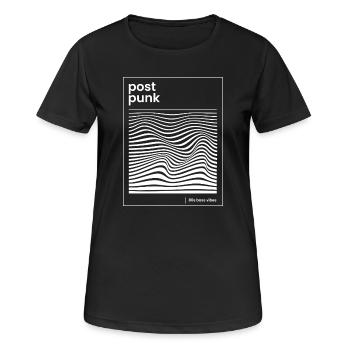 Post-Punk-Wave-Muster-Poster - Frauen T-Shirt atmungsaktiv - Schwarz - Vorne - AI Model Female 172 light (172cm)