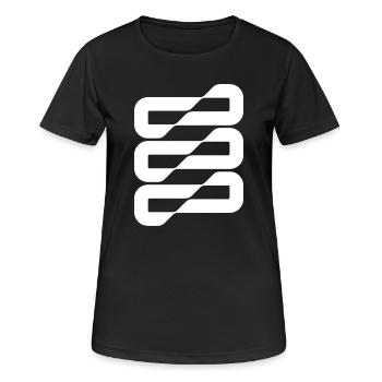 Bandes d’ondes de flux Résumé - T-shirt respirant Femme - noir - Devant - AI Model Female 172 light (172cm)