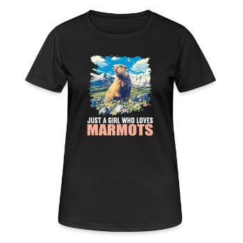 Marmottes Marmotte - T-shirt respirant Femme - noir - Devant - AI Model Female 172 light (172cm)