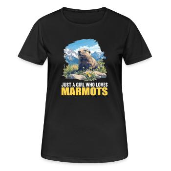 Marmottes Marmotte - T-shirt respirant Femme - noir - Devant - AI Model Female 172 light (172cm)