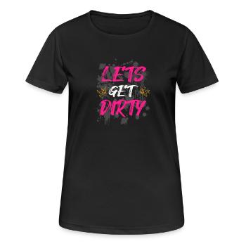 On va salir la course boueuse Schlammlauf Muddy Run - T-shirt respirant Femme - noir - Devant - AI Model Female 172 light (172cm)