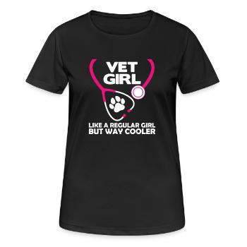 Stéthoscope Stéthoscope Vétérinaire - T-shirt respirant Femme - noir - Devant - AI Model Female 172 light (172cm)