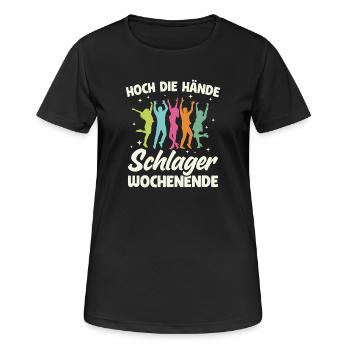 Schlager Party Schlagermusik Tanzparty Musik - Frauen T-Shirt atmungsaktiv - Schwarz - Vorne - AI Model Female 172 light (172cm)