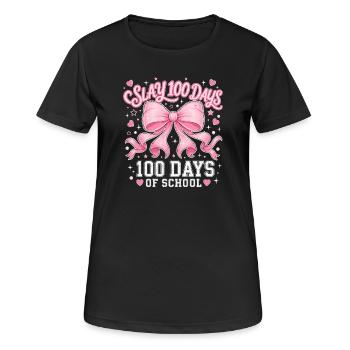 Pink Schleife Coquette 100 Tage Schule Y2K Trend - Frauen T-Shirt atmungsaktiv - Schwarz - Vorne - AI Model Female 172 light (172cm)