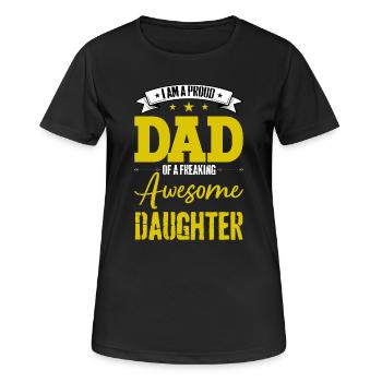Father and daughter - Women's Breathable T-Shirt - black - Front - AI Model Female 172 light (172cm)