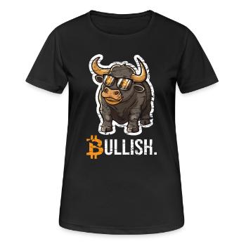 Bitcoin Bull Bullish - Frauen T-Shirt atmungsaktiv - Schwarz - Vorne - AI Model Female 172 light (172cm)