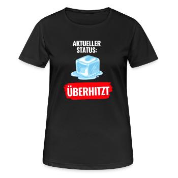 Aktueller Status Überhitzt T-Shirt Sommer - Frauen T-Shirt atmungsaktiv - Schwarz - Vorne - AI Model Female 172 light (172cm)