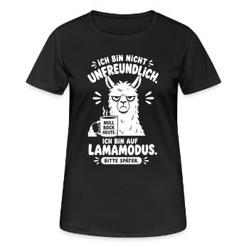 Ich Bin Unfreundlich Im Lamamodus - Frauen T-Shirt atmungsaktiv - Schwarz - Vorne - AI Model Female 172 light (172cm)