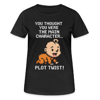 Plot Twist: Child is the main character | Gamer parents - Women's Breathable T-Shirt - black - Front - AI Model Female 172 light (172cm)
