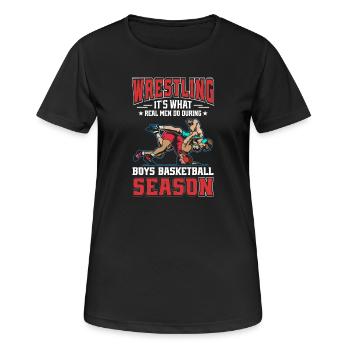 Saison de lutte Basketball masculin - T-shirt respirant Femme - noir - Devant - AI Model Female 172 light (172cm)
