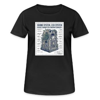 Reggae Soundsystem Eco - T-shirt respirant Femme - noir - Devant - AI Model Female 172 light (172cm)