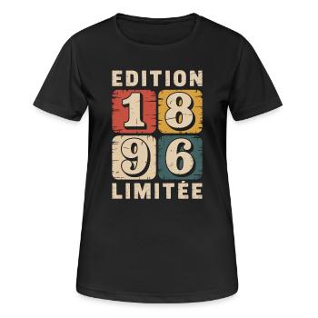 Édition 1986 Limitée Vintage Distress - T-shirt respirant Femme - noir - Devant - AI Model Female 172 light (172cm)