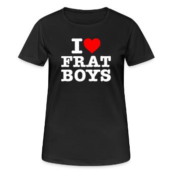 J’aime les garçons de fraternité - T-shirt respirant Femme - noir - Devant - AI Model Female 172 light (172cm)
