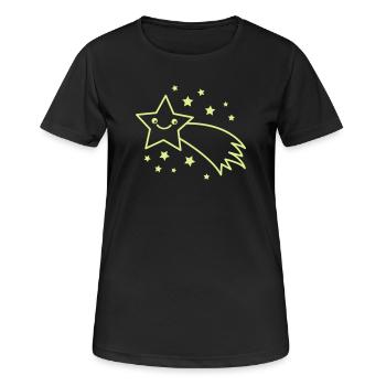 Sternschnuppe Sternenflug - Frauen T-Shirt atmungsaktiv - Schwarz - Vorne - AI Model Female 172 light (172cm)