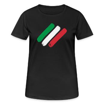 Drapeau italien - Bandes - T-shirt respirant Femme - noir - Devant - AI Model Female 172 light (172cm)