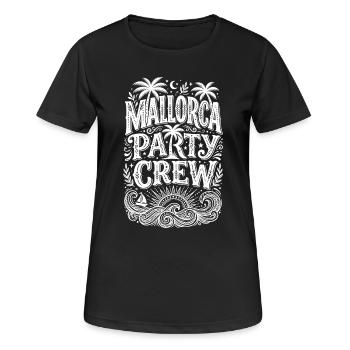 Mallorca Party Crew - Frauen T-Shirt atmungsaktiv - Schwarz - Vorne - AI Model Female 172 light (172cm)