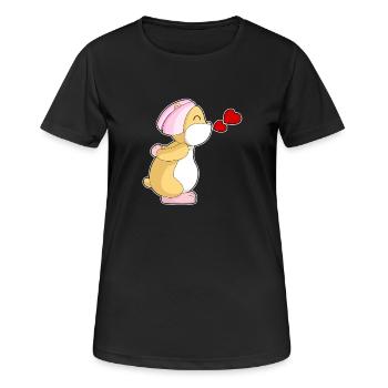 Hamster Braut Schleier Hochzeit - Frauen T-Shirt atmungsaktiv - Schwarz - Vorne - AI Model Female 172 light (172cm)