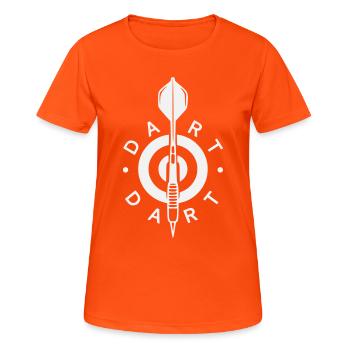 Logo de fléchette avec flèche et cible - T-shirt respirant Femme - orange néon - Devant - AI Model Female 172 dark (172cm)