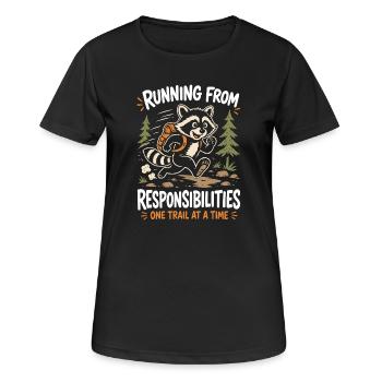 Fuir les responsabilités - Un sentier à la fois - T-shirt respirant Femme - noir - Devant - AI Model Female 172 light (172cm)