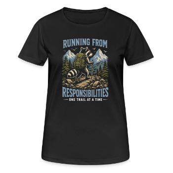 Fuir les responsabilités - Un sentier à la fois - T-shirt respirant Femme - noir - Devant - AI Model Female 172 light (172cm)