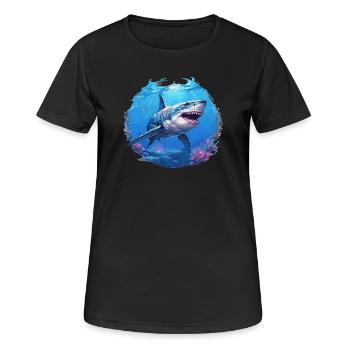 Great White Shark Great White Shark - Women's Breathable T-Shirt - black - Front - AI Model Female 172 light (172cm)