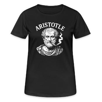 Aristotle smoking cigarette portrait design - Women's Breathable T-Shirt - black - Front - AI Model Female 172 light (172cm)