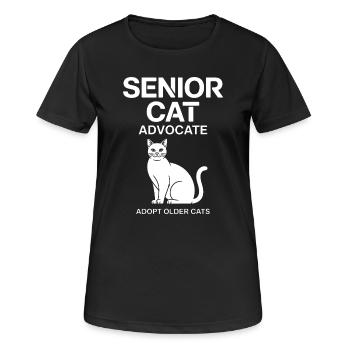 Défenseur principal des chats - T-shirt respirant Femme - noir - Devant - AI Model Female 172 light (172cm)