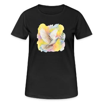 Friedenstaube - Frauen T-Shirt atmungsaktiv - Schwarz - Vorne - AI Model Female 172 light (172cm)