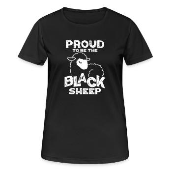 Stolz das Black Sheep zu sein - Frauen T-Shirt atmungsaktiv - Schwarz - Vorne - AI Model Female 172 light (172cm)