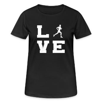 Geschenkidee für einen Running mit Running - Frauen T-Shirt atmungsaktiv - Schwarz - Vorne - AI Model Female 172 light (172cm)