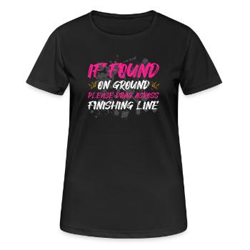 Si on le trouve sur le sol, Schlammlauf Mud Run Muddy Race - T-shirt respirant Femme - noir - Devant - AI Model Female 172 light (172cm)