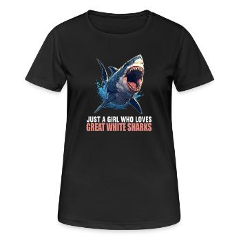 Great White Shark Great White Shark - Women's Breathable T-Shirt - black - Front - AI Model Female 172 light (172cm)