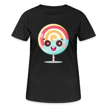 Niedliches Lolli-Charme Motiv - Frauen T-Shirt atmungsaktiv - Schwarz - Vorne - AI Model Female 172 light (172cm)