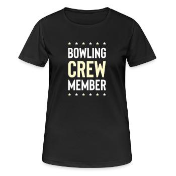 Bowling Crew - Frauen T-Shirt atmungsaktiv - Schwarz - Vorne - AI Model Female 172 light (172cm)