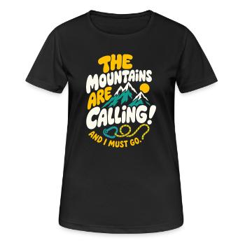 Les montagnes appellent la fraternité - T-shirt respirant Femme - noir - Devant - AI Model Female 172 light (172cm)