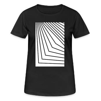 Droites concentriques angulaires - T-shirt respirant Femme - noir - Devant - AI Model Female 172 light (172cm)