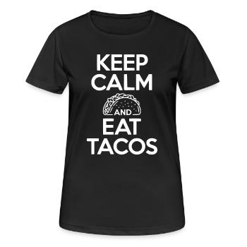Bleib ruhig und iss Tacos - Frauen T-Shirt atmungsaktiv - Schwarz - Vorne - AI Model Female 172 light (172cm)
