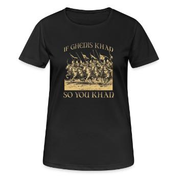 La Horde d’or 1225 Empire mongol Gengis Khan - T-shirt respirant Femme - noir - Devant - AI Model Female 172 light (172cm)