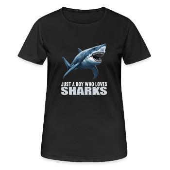 Haie Hai - Frauen T-Shirt atmungsaktiv - Schwarz - Vorne - AI Model Female 172 light (172cm)