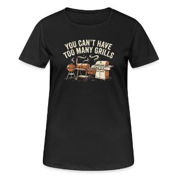 Zu viele Grills - Frauen T-Shirt atmungsaktiv - Schwarz - Vorne - AI Model Female 172 light (172cm)