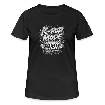 K-Pop Fashion Concert Motif - Women's Breathable T-Shirt - black - Front - AI Model Female 172 light (172cm)