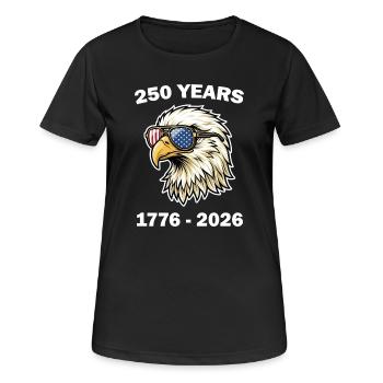 250e anniversaire de l’American Eagle - T-shirt respirant Femme - noir - Devant - AI Model Female 172 light (172cm)