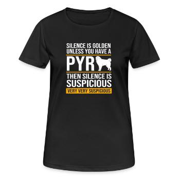 Pyrenäenhund - Frauen T-Shirt atmungsaktiv - Schwarz - Vorne - AI Model Female 172 light (172cm)