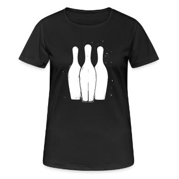 Bowling Pins - Frauen T-Shirt atmungsaktiv - Schwarz - Vorne - AI Model Female 172 light (172cm)