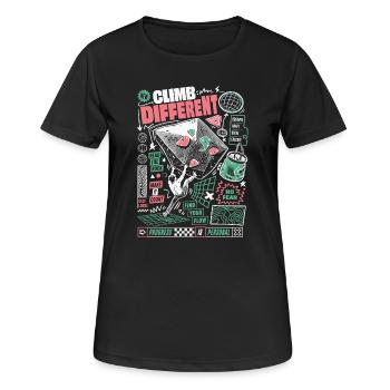 Boulder More Climbing Motivation - Frauen T-Shirt atmungsaktiv - Schwarz - Vorne - AI Model Female 172 light (172cm)