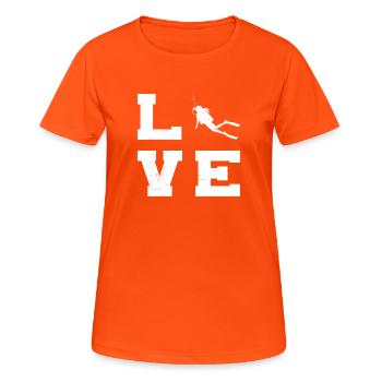 Idée cadeau de plongée sous-marine pour des aventures sous-marines - T-shirt respirant Femme - orange néon - Devant - AI Model Female 172 dark (172cm)