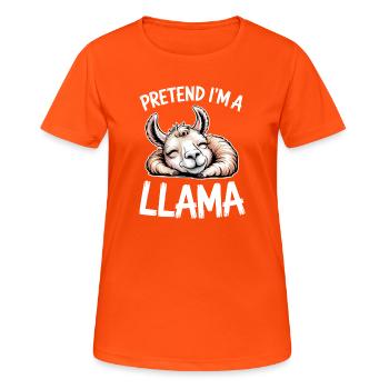 Lama Sprüche Lamas Lustiges Lama Geschenk - Frauen T-Shirt atmungsaktiv - Neonorange - Vorne - AI Model Female 172 dark (172cm)