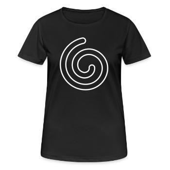 Spirale – Symbol für Leichtigkeit & Entwicklung - Frauen T-Shirt atmungsaktiv - Schwarz - Vorne - AI Model Female 172 light (172cm)